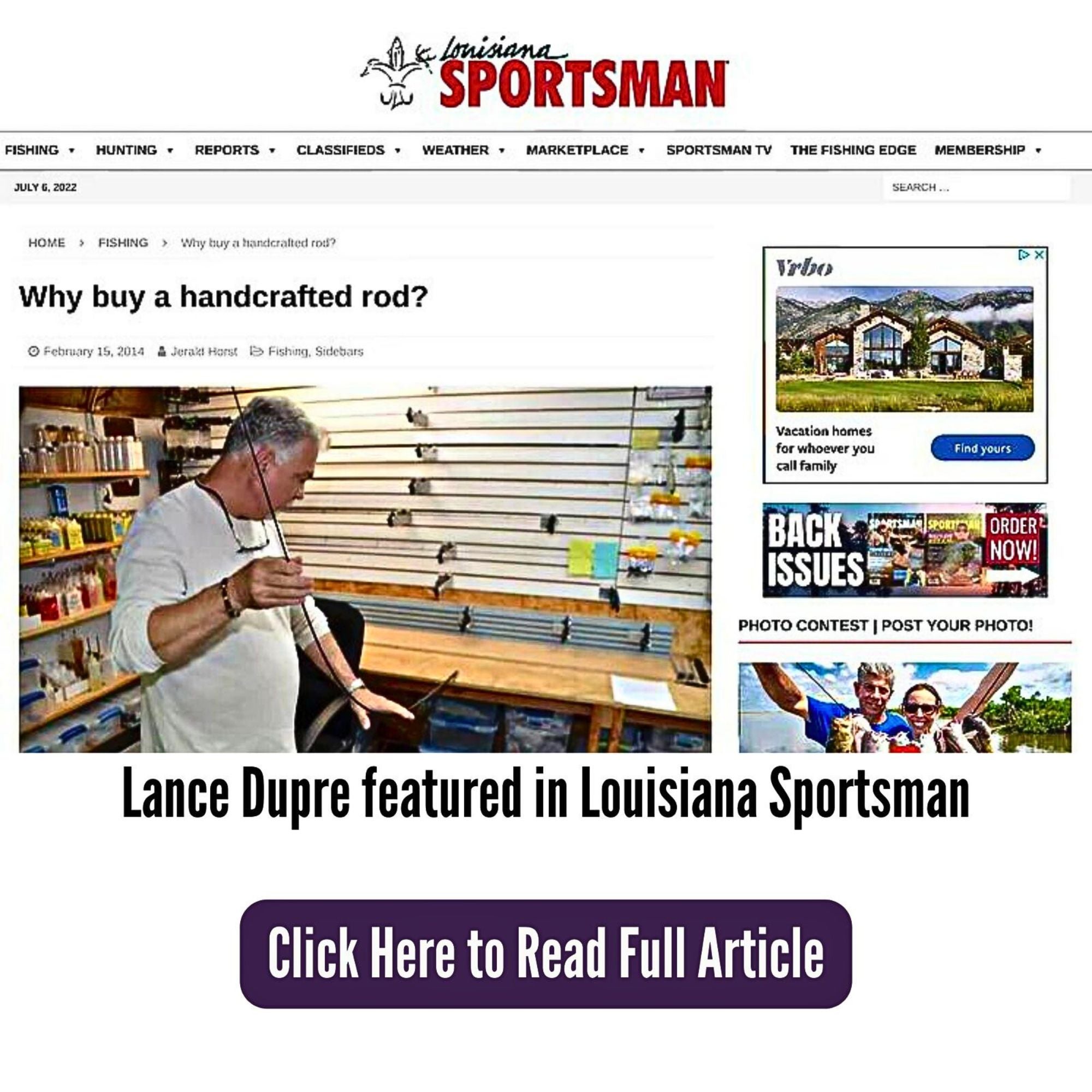 About Swampland Tackle, Lance Dupre, Custom Rods, Fishing Store